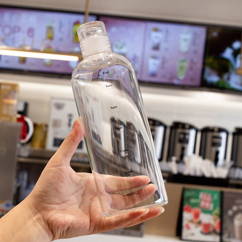 Tragbare Wasserflasche aus Glas in zwei Größen