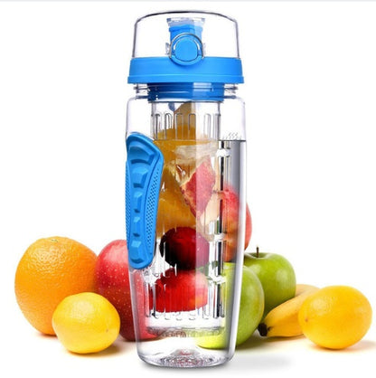 900 ml Tragbare Wasserflasche mit Obsteinsatz – Transparent und auslaufsicher