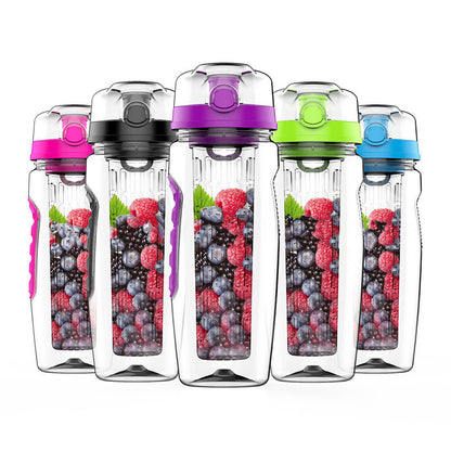 900 ml Tragbare Wasserflasche mit Obsteinsatz – Transparent und auslaufsicher