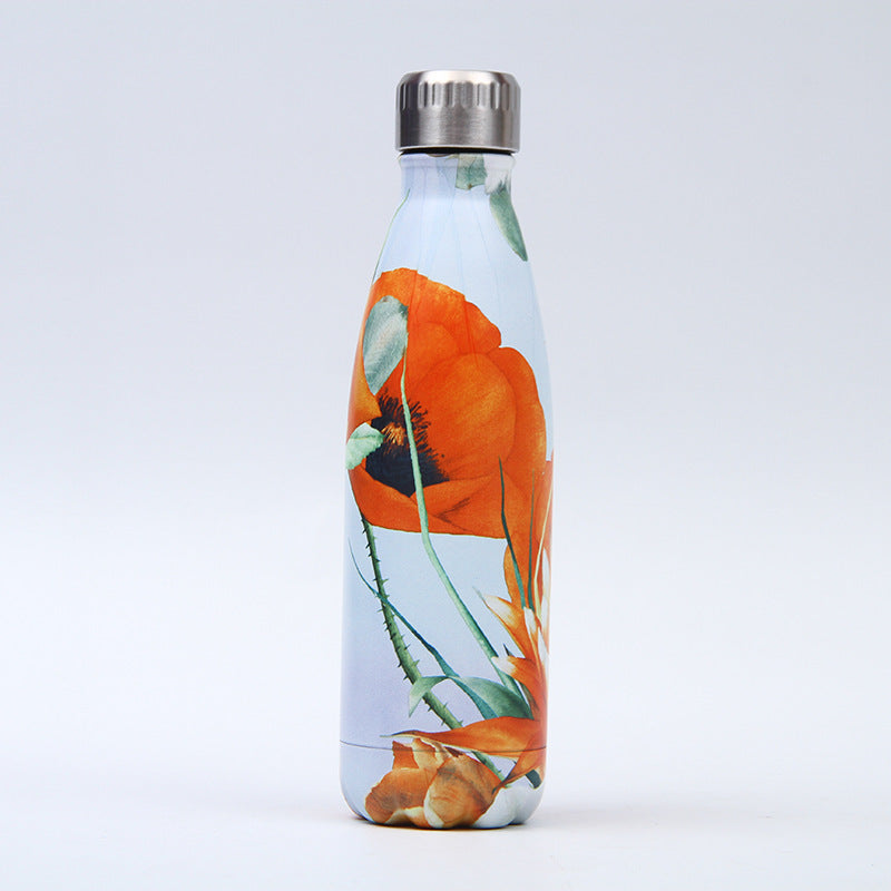 Thermosflasche aus Edelstahl mit verschiedenen Motiven