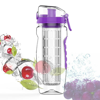 900 ml Tragbare Wasserflasche mit Obsteinsatz – Transparent und auslaufsicher