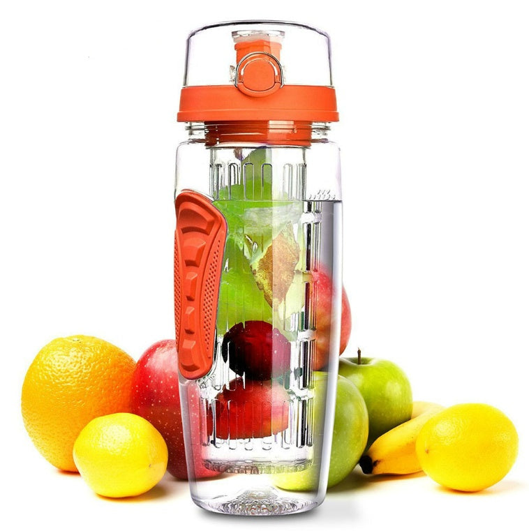 900 ml Tragbare Wasserflasche mit Obsteinsatz – Transparent und auslaufsicher