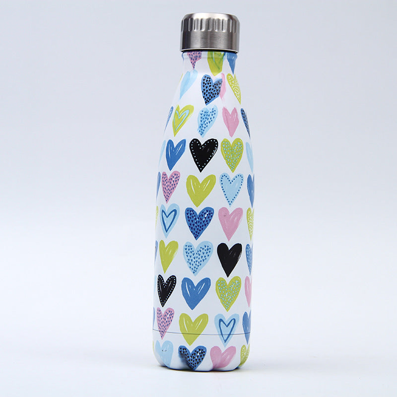 Thermosflasche aus Edelstahl mit verschiedenen Motiven