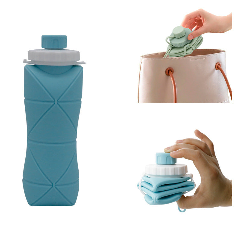 Verdickte Silikon faltbare Sport-Wasser-Flasche