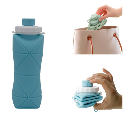 Verdickte Silikon faltbare Sport-Wasser-Flasche