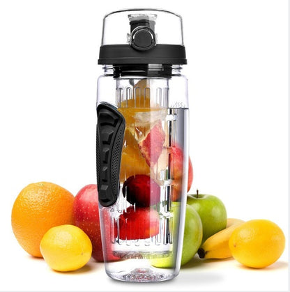 900 ml Tragbare Wasserflasche mit Obsteinsatz – Transparent und auslaufsicher