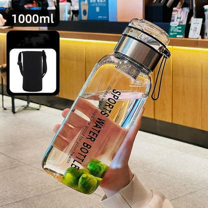 Glaswasserflasche mit großem Fassungsvermögen und Filtersieb