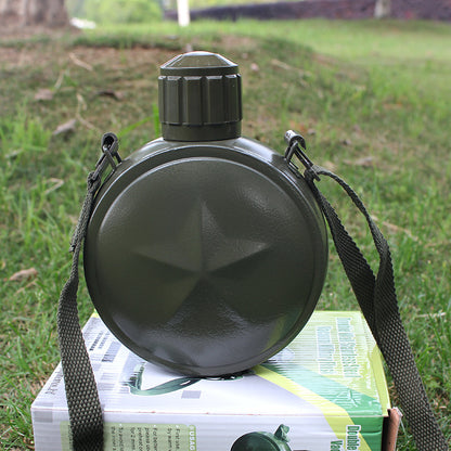 Reiseflasche rund aus Edelstahl