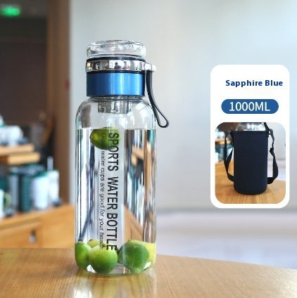 Glaswasserflasche mit großem Fassungsvermögen und Filtersieb