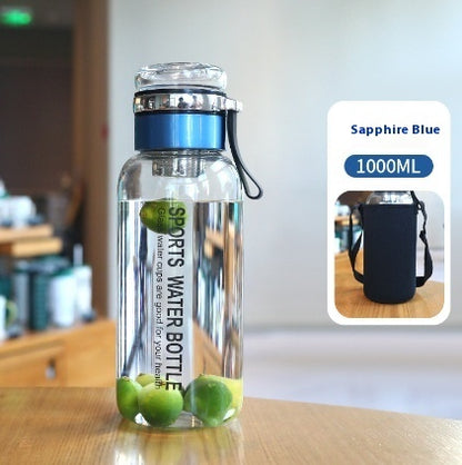 Glaswasserflasche mit großem Fassungsvermögen und Filtersieb