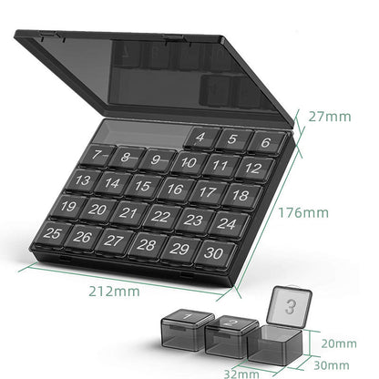 Medizin-Aufbewahrungsbox mit großem Fach für einen Monat