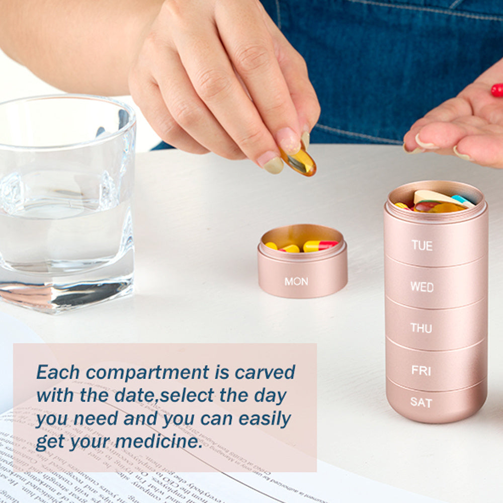 eleganten Medikamentendose in Silber oder Roségold