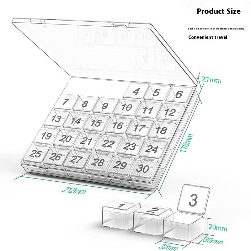 Medizin-Aufbewahrungsbox mit großem Fach für einen Monat