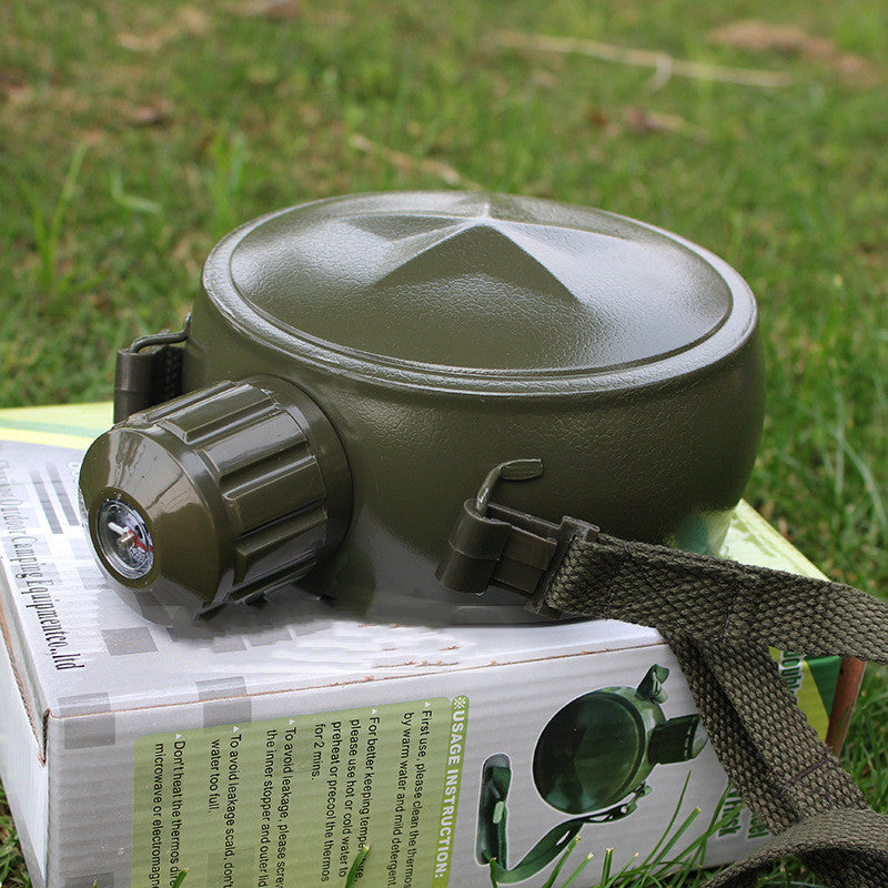 Reiseflasche rund aus Edelstahl